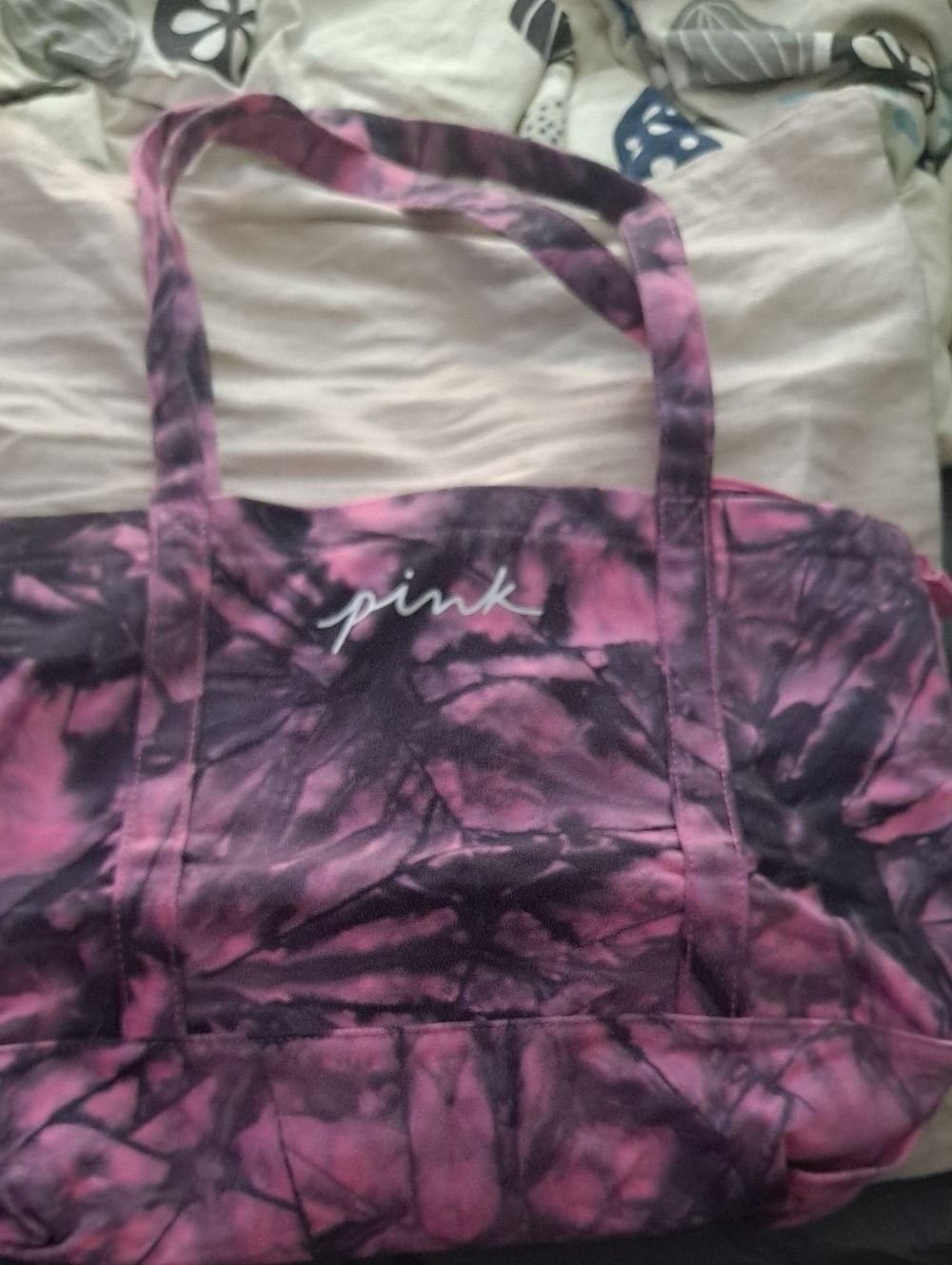 Victoria's Secret PINK Tie-Dye Tote in Pink and Black And Leopard Black Tote
